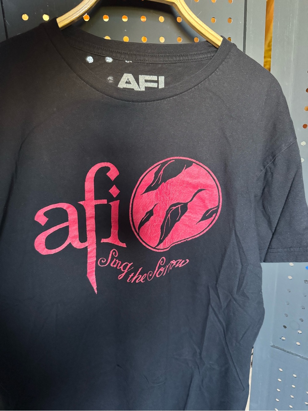 AFI Sing the Sorrow Black Band Tee with Pink Logo